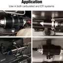 EVIL ENERGY Inline Fuel Filter 100 Micron with 6AN 8AN 10AN Adapter Universal 50MM (Silver-3)