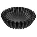Kultilanda Ceramic Bowl for Kitchen Counter Small Black Decorative Bowl Modern Home Decor 6 Inches Key Bowl Ruffle Fluted Scalloped Bowl, Black