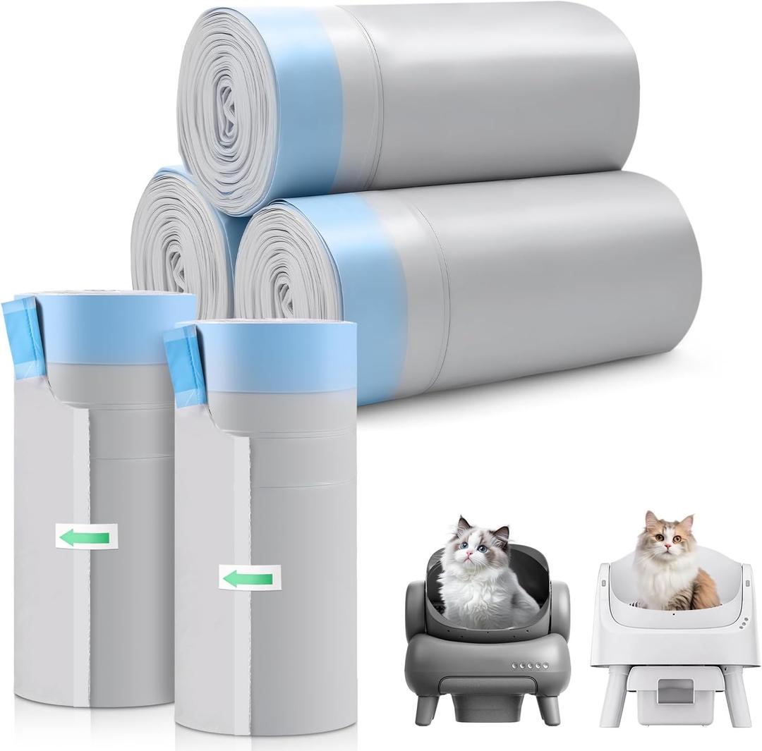 150 Count Automatic Cat Litter Box Bags for Petpivot Autoscooper 11/12 NeakasaM1 Open-Top Self-Cleaning Cat Litter Boxes, Leak-Proof Drawstring Trash Bags Replacement, Unscented,27" x 13",Holds 23 lbs