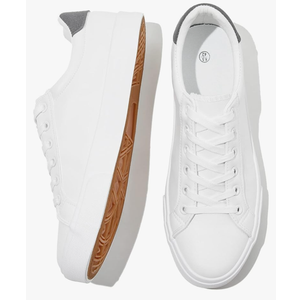 FRACORA Mens White Tennis Shoes Low Top Fashion Sneakers PU Leather Casual Shoe for Men 12