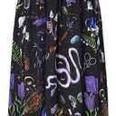 Womens Summer Dresses Mystical Gothic Maxi Dress Women's Casual V Neck Sleeveless Sundresses Beach Outfits for Woman (Black, XL)