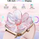 Smart Watch for Women,1.85 inch AMOLED Touchscreen for Android & iPhone Alexa Built-in Bluetooth Calls, Fitness Watch 110+ Sport Modes Heart Rate/Sp02/Sleep/Calories Monitor IP68 Waterproof