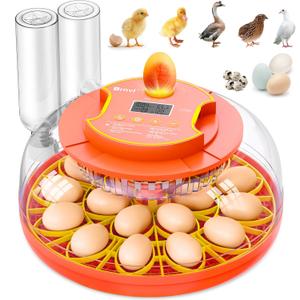 18 Egg Incubator with Automatic Egg Turning, Digital Temperature Humidity Control, Incubator for Hatching Eggs, 360 View Candler, Chicken, Quail, Duck, Goose, Turkey for Home & Farm