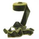 Celltestria Olive Green Velvet Ribbon for Christmas Decorations 1.5 Inch 5 Yards Handmade Frayed Raw Edge Silk Ribbons for Christmas Home Decor Wreath Craft Gift Wrapping Flower Bouquet