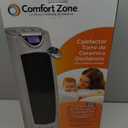 Comfort Zone 1, 500W Ceramic Tower Space Heater with Remote, Backlit Digital Thermostat & Temperature Display, 3 Heat Settings + Fan Mode, 90° Oscillation, Timer, Overheat & Tip-Over Protection