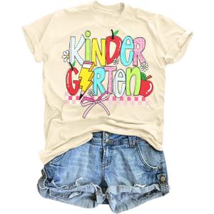 Teacher Shirts for Women: Kindergarten Preschool Teacher Pencil T-Shirt Funny Teacher Graphic Tees Back to School Tshirt (XL)