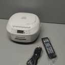 Greadio CD Player Boombox Cassette Player Combo with Bluetooth,AM/FM Radio,Stereo Sound with Remote Control,AUX/USB Drive,Tape Recording,AC/DC Powered,Headphone Jack,LCD Display for Home,Kids,Gift (White)