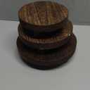 Geetery 3 Pcs Wooden Risers for Display Wood Pedestal Stand Mini Tray Stand Round Wooden Pedestal Holder Rustic Riser for Decor Tiered Tray Decor Home Kitchen, 3 Size(Brown)