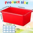 Hoolerry 24 Pcs Plastic Cubby Storage Bins Classroom Cubby Organization with Self Adhesive Labels Bin Small Stackable Storage Containers Toy Book Box for School(11.5 x 7.5 x 5 Inch,Colorful)