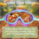 Seago Swim Goggles 2 Pack Anti-Fog Anti-UV Wide View Swimming Goggles for Kids 3-14 (Pink Purple & Green Purple)