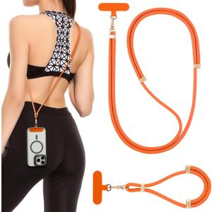 VVAAGG Cell Phone Lanyard for iPhone: Crossbody Phone Strap Adjustable Neck Wrist Strap Anti Theft Long Lanyard Travel Essential for Women Most iPhone and Android Smartphones, One Size