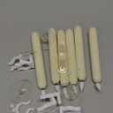 Homemory 6 Pcs Window Candles with Sensor Dusk to Dawn, Ivory Striped Candlesticks with Suction Cups, Roman Column Christmas Window Candle Battery Operated, Flameless Led Taper Candles for Windows