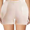 FEOYA Women's Padded Seamless Shapewear Panties Butt Lifter Hip Enhancer Underwear Shaper Shorts Removeable Pads XS-3XL (Nude)