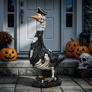 GIGALUMI 20" Halloween Skeleton Porch Goose,Outdoor Halloween Decorations