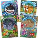 Elfew 4 Pack Puzzle Book for Kids Ages 4-8 8-12,Search and Find Brain Games Activity Book for Kids,Kids Games for Car Game Road Trip Airplane Activities