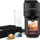 Nespresso Vertuo Pop+ Cold Value Added Bundle with Iced Coffee Tumbler by De'Longhi, Liquorice Black, Machine Only   