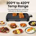 Chefman XL Electric Griddle with Removable Temperature Control, Immersible Flat Top Grill, Burger, Eggs, Pancake Griddle, Nonstick Extra Large Cooking Surface, Slide Out Drip Tray, 10 x 20 Inch