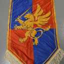 28 Inch Halloween Medieval Fantasy Pull-down Banner with Lion Design Hanging Party Bunting Banner Medieval Party Decorations Garden Cutouts Flag for Castle Theme Festival Birthday Decor