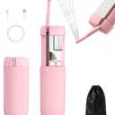 Portable Bidet for Travel, Floranest Rechargeable Electric Travel Bidet Sprayer with Adaptor, Suitable for Travel, Camping and Home Use, with Powerful Cleaning Power (Pink)