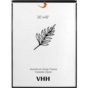 VHH 36x48 Snap Poster Frame,1 Pack, Lightweigt Black Coated Aluminum with plexiglass