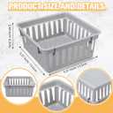 Tatuo 24 Pcs Classroom Small Plastic Baskets Bulk Storage Baskets for Organizing Crayon Pencil Containers Organizer Bins for Back to School Gift Office Desk Drawer Home, 5.31 x 5.31 x 2.44 Inch(Grey)