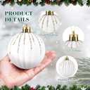 Suzile 12 Pcs Large Velvet Christmas Ball Ornaments, 4 Inch Burgundy & Green & White Flocked Christmas Tree Ornament Shatterproof Hanging Xmas Ball Bulbs for 2025 Xmas Tree Home Decorations (Mixed)