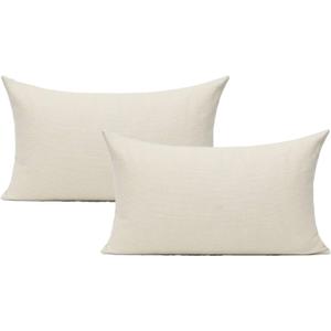 All Smiles 12x20 Cream Lumbar Throw Pillow Covers Set of 2 Ivory White Rectangle Pillow Cases Oblong Cushion Farmhouse Dcor Home Decorations Indoor Outdoor for Bed Sofa Couch Patio Bedroom