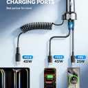 USB C 90W Car Charger for iPhone 17/16 Pro Max, PD & QC3.0 w/5 ft 45W Type Coiled Cable, Fast Car Phone Charger Adapter for iPhone 17Air/15 Pro, Samsung Galaxy S25/S24/S23, Pixel 10/LG/Android, iPad