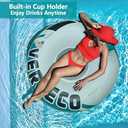 1/2 Packs Inflatable Pool Floats Adult Tube Floaties for Floating Pool Chair Float Lounger Floats Raft with Cup Holder