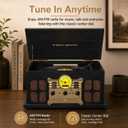 10-in-1 Bluetooth Record Player with Speakers, CD/Cassette, Black