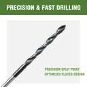 2 x 1/4 x 15 Long Drill Bit (1 Pack) Installer Drill Bit for Wood with Nails