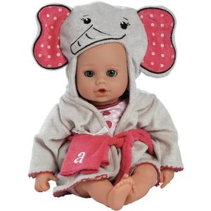 Adora Bath Time Babies Collection, 13" Baby Doll and Clothes Set, Made with Fresh Powder Scent and Exclusive QuickDri Vinyl Body, Birthday Gift for Ages 1+ - Elephant