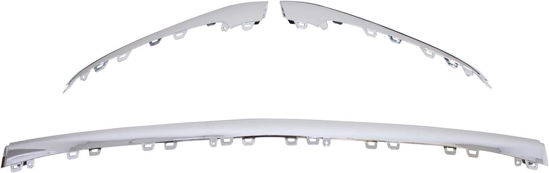 ApplianPar 3Pcs Chrome Front Bumper Center Left and Right Molding Trim for Mercedes-Benz S450 S560 2018-2020 S450L S560L 2019-2020