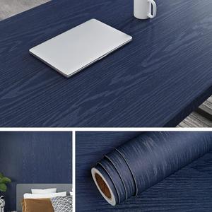 Livelynine 24"x197" Kitchen Cabinet Wallpaper Peel and Stick Countertops Waterproof Contact Paper for Desk Navy Blue Wood Grain Vinyl Wrap for Cabinets Furniture Table Self Adhesive Counter Top Covers