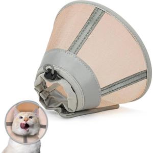 Cat Cone Collar Soft, Cat Recovery Collar for Large Medium Small Cats Kittens, Pet Cone Alternative After Surgery (L(Neck 9"-12"), Solid Brown)