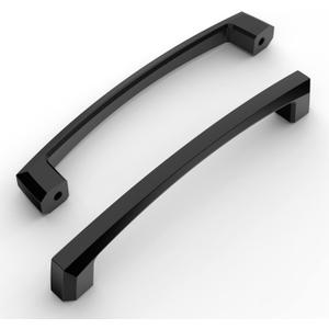 Amerdeco 10 Pack Matte Black Cabinet Pulls 5 Inch(128MM) Hole Centers Kitchen Cabinet Handles Hardware Kitchen Handles for Cabinets Cupboard Handles Drawer Pulls ZH0032