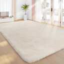 Sour Lemon Area Rugs 9x12 Living Room, Cream Large Area Rug Shag Shaggy Carpet Soft Plush Furry Bedside Rug, Machine Washable Area Rugs for Bedroom Kids Girls Boys Home Decor Anti Slip