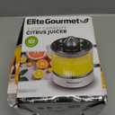 Elite Gourmet ETS623 BPA-Free 40-Watt Electric Citrus Juicer, Compact, Large Volume, Pulp Control, Oranges, Lemons, Limes, Grapefruits with Easy Pour Spout, 24oz, Black/Stainless Steel