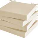 Outdoor Chair Cushions Set of 4 for Outdoor Patio Furniture, Waterproof Patio Seat Cushions with Handle & Ties, 3 Year Color Fastness Square Garden Sofa Couch Pads, 19" x 19" x 3", Beige, 19 x 19 x 3 In - 4