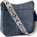 BOSTANTEN Crossbody Bags for Women Trendy Vegan Leather Hobo Purses Shoulder Handbags Wide Shoulder Strap