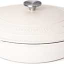 Nuovva Dutch Oven Pot with Lid – Non Stick Dutch Oven for Sourdough Bread Baking – Cast Aluminum Cooking Pot – Oven Safe Stock Pot – 5.5-Quart, 12 Inch, Gray – by Nuovva