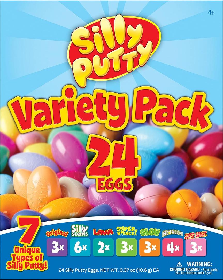 Crayola Silly Putty Bulk Variety Pack (24ct), Assorted Soft Sensory Putty, Kids Fidget Toys, Goodie Bag & Treasure Box Sensory Toys, Gift for Kids, Ages 4+
