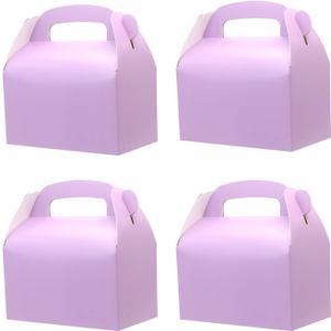 30-Pack Purple Party Favor Treat Boxes, Goodie Boxes, Gable Paper Gift Boxes with Handles. Perfect for Purple Birthday Party Baby Shower Decoration Supplies.