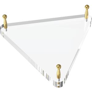 SVENJBB Ball Holder for Basketball, Football, Soccer, Volleyball, Crystals and Rocks, Clear Acrylic Ball Stand with Gold Pegs & Rubber Feet for Displaying Sports Memorabilia, 1 Pack