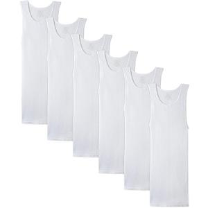 Men's 100% Cotton Multipack Classic Rib Tank Top A-Shirts, XL