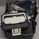 Heated Lunch Box Battery Powered with Automatic Heating, 16,000mAh Cordless Heatable Lunchbox for Adults, 1.6L Portable Food Warmer with Insulated Carry Bag Green