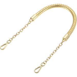 uxcell PU Leather Purse Handle 60cm/23.6" Braided Purse StrapGold | Replacement for Women's Handbag Underarm Bag Tote