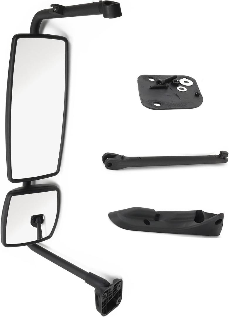Door Mirror with Arm Black Fit for International 4300 4400 7400 7600 8500 8600 (left side)