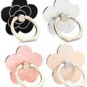 Cell Phone Ring Holder Flower,Fwaytech 360 Rotate Metal Finger Ring Socket Grip Kickstand for Smartphones,4Pack (Flower4)