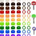 60 Pieces Key Color Covers Plastic Key Color Identifiers 3 Styles 10 Assorted Colors Key Toppers for House Keys Organization Key Identifier Rings